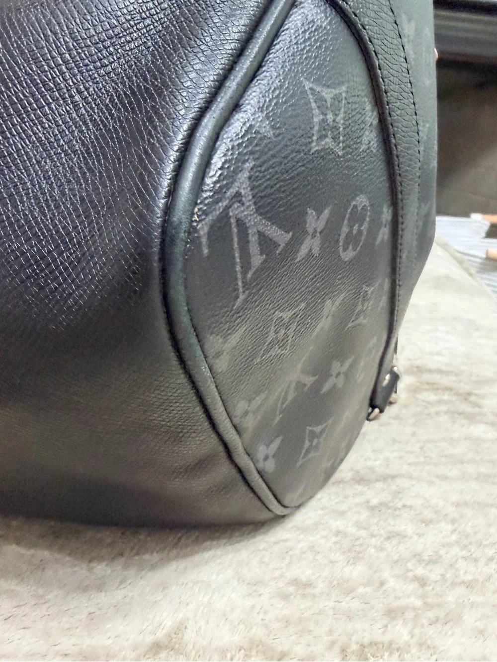 Louis Vuitton Black Monogram Eclipse Keepall Duffel with Strap